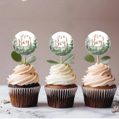 Woodland Animals baby shower Cupcake Topper Ronde Sticker