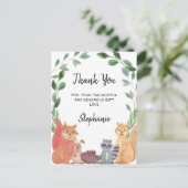 Woodland Animals Baby shower Dank u Briefkaart (Staand voorkant)