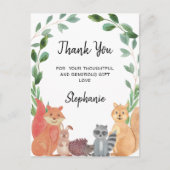 Woodland Animals Baby shower Dank u Briefkaart (Voorkant)