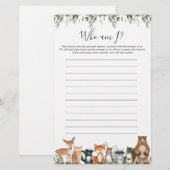 Woodland Animals Baby shower dat ik heet (Voorkant / Achterkant)