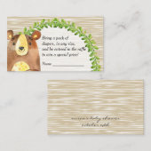 Woodland Animals Baby shower Diaper Raffle Informatiekaartje (Voorkant / Achterkant)