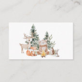 Woodland Animals Baby shower Diaper Raffle Informatiekaartje (Achterkant)