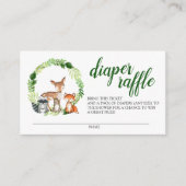 Woodland Animals Baby shower Diaper Raffle Informatiekaartje (Voorkant)
