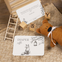 Woodland Animals Baby shower Diaper Raffle