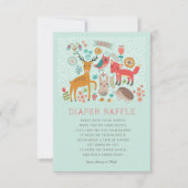 Woodland Animals Baby shower Diaper Raffle Kaart (Voorkant)
