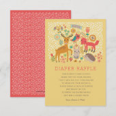 Woodland Animals Baby shower Diaper Raffle Kaart (Voorkant / Achterkant)