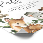 Woodland Animals Baby shower Diaper Raffle Sign Poster (Hoek)