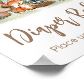 Woodland Animals Baby Shower Diaper Raffle Sign Poster (Hoek)