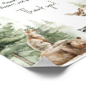 Woodland Animals Baby shower Diaper Raffle Sign Poster (Hoek)