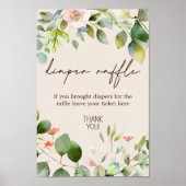 Woodland Animals Baby shower Diaper Raffle Sign Poster (Voorkant)