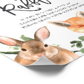 Woodland Animals Baby shower Diaper Raffle Sign Poster (Hoek)