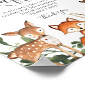 Woodland Animals Baby shower Diaper Raffle Sign Poster (Hoek)