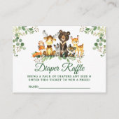 Woodland Animals Baby shower Diaper Raffle Ticket Informatiekaartje (Voorkant)