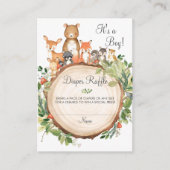 Woodland Animals Baby shower Diaper Raffle Ticket Informatiekaartje (Voorkant)