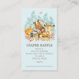 Woodland Animals Baby shower Diaper Raffle Ticket Informatiekaartje