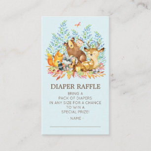 Woodland Animals Baby shower Diaper Raffle Ticket Informatiekaartje