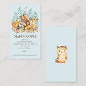 Woodland Animals Baby shower Diaper Raffle Ticket Informatiekaartje (Voorkant / Achterkant)