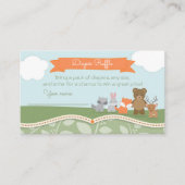 Woodland Animals Baby shower Diaper Raffle Ticket Informatiekaartje (Voorkant)