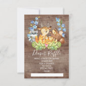 Woodland Animals Baby shower Diaper Raffle Ticket Kaart (Voorkant)