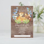 Woodland Animals Baby shower Diaper Raffle Ticket Kaart (Staand voorkant)
