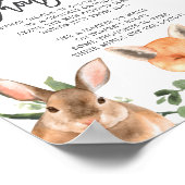 Woodland Animals Baby shower Diaper Thoughts Sign Poster (Hoek)