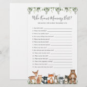 Woodland Animals Baby shower die mama het beste ke (Voorkant / Achterkant)