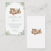 Woodland animals Baby shower Display Shower Informatiekaartje (Voorkant / Achterkant)