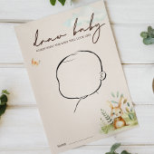 Woodland Animals Baby shower Draw Baby Game Flyer