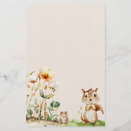 Woodland Animals Baby shower Draw Baby Game Flyer (Achterkant)