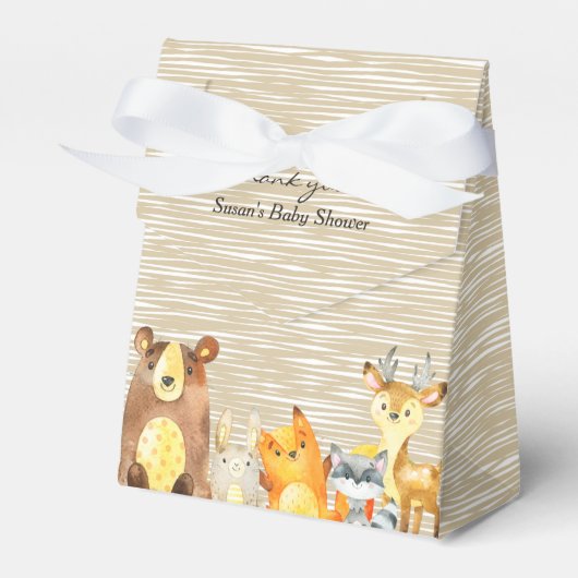 Woodland Animals Baby shower Favor Bedankdoosjes (Voorkant Zijde)
