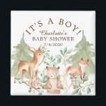 Woodland Animals Baby shower Favor Magnet<br><div class="desc">Stomme bosdieren magneet voor een neutraal baby shower. Overeenkomende objecten in onze winkel.</div>
