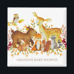 Woodland Animals Baby shower Favor Magnet<br><div class="desc">Leuke bosdieren magneet voor een Neutraal bosgebied baby shower. Wijzig de achtergrond door te klikken op aanpassen & gebruik onze kleurkiezer!. Overeenkomende objecten beschikbaar in onze winkel.</div>