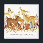 Woodland Animals Baby shower Favor Magnet<br><div class="desc">Leuke bosdieren magneet voor een Neutraal bosgebied baby shower. Wijzig de achtergrond door te klikken op aanpassen & gebruik onze kleurkiezer!. Overeenkomende objecten beschikbaar in onze winkel.</div>