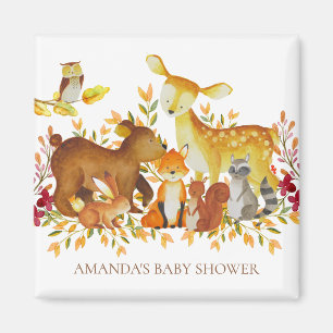 Woodland Animals Baby shower Favor Magnet