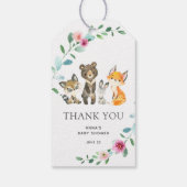 Woodland Animals Baby shower Favor Tag Cadeaulabel (Achterkant)