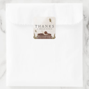 Woodland Animals Baby shower Favor Vierkante Sticker