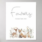 Woodland Animals Baby shower Favors Poster (Voorkant)