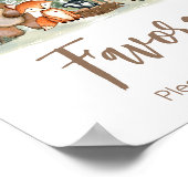 Woodland Animals Baby Shower Favors Sign Poster (Hoek)