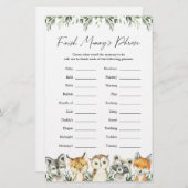 Woodland Animals Baby shower Finish Mam's Phrase (Voorkant / Achterkant)