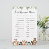 Woodland Animals Baby shower Finish Mam's Phrase (Staand voorkant)