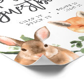 Woodland Animals Baby shower Foto Guestbook Sign Poster (Hoek)