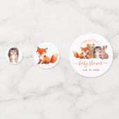 Woodland Animals Baby shower Fox Beer Bunny Script Confetti (Voorkanten)