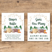 Woodland Animals Baby shower Games Poster Set