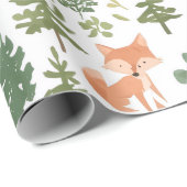 Woodland animals baby shower gender neutral cadeaupapier (Rol Hoek)