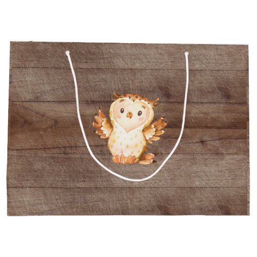 Woodland Animals Baby shower Gift Bag Groot Cadeauzakje (Achterkant)