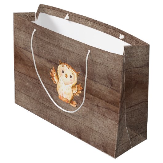 Woodland Animals Baby shower Gift Bag Groot Cadeauzakje (Achterkant Gekanteld)