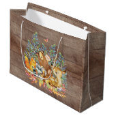 Woodland Animals Baby shower Gift Bag Groot Cadeauzakje (Voorkant Gekanteld)