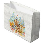 Woodland Animals Baby shower Gift Bag Groot Cadeauzakje (Voorkant Gekanteld)