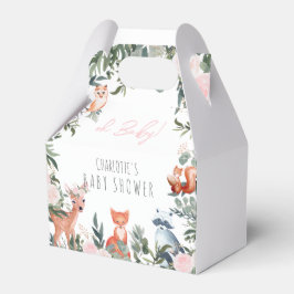 Woodland Animals Baby shower Girl Favor Box Bedankdoosjes