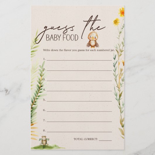 Woodland Animals Baby shower Guess Baby Voedsel Sp Flyer (Voorkant)